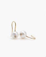 Gigi pearl diamond earrings with freshwater pearls and diamonds in 18k yellow gold