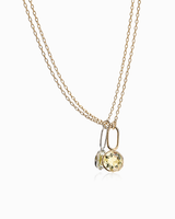 Manon lemon quartz pendant in 18k yellow gold on a gold chain