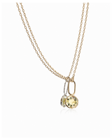 Manon lemon quartz pendant in 18k yellow gold on a gold chain