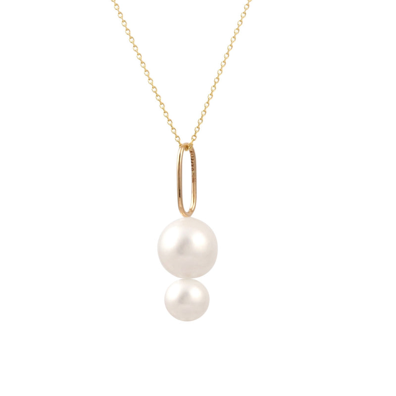 Orfélie Josephine pendant in 18k gold with two white freshwater pearls